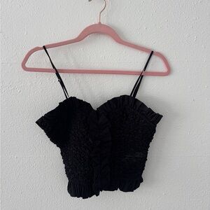 Zara Black Ruffled Top